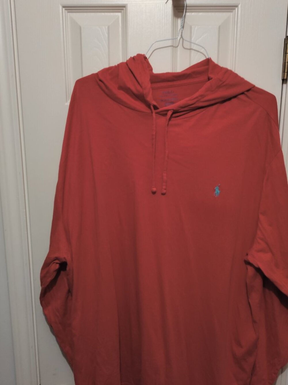 Polo Ralph Lauren Hoodie Salmon T Shirt Mens 3XB Pony Long Sleeve Pullover